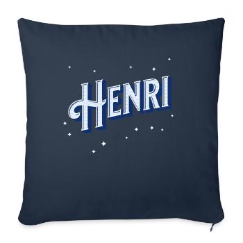Henri names personalized - Sofa pillowcase 17,3'' x 17,3'' (45 x 45 cm) - navy - Front