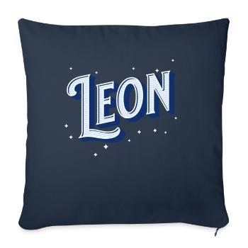 Leon Namen personalisiert - Sofakissenbezug 45 x 45 cm - Navy - Vorne