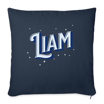 Liam name personalized - Sofa pillowcase 17,3'' x 17,3'' (45 x 45 cm) - navy - Front