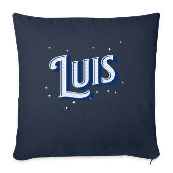 Nom Luis Personnalisé - Housse de coussin décorative 45 x 45 cm - bleu marine - Devant