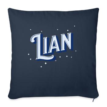 Noms Lian personnalisés - Housse de coussin décorative 45 x 45 cm - bleu marine - Devant