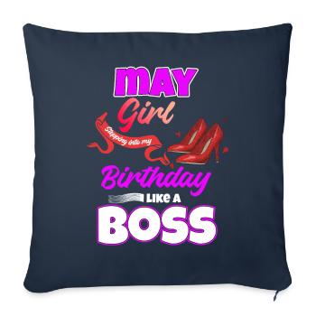 Mai Anniversaire Drôle Cadeau - Housse de coussin décorative 45 x 45 cm - bleu marine - Devant