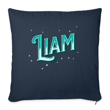 Liam name personalized - Sofa pillowcase 17,3'' x 17,3'' (45 x 45 cm) - navy - Front
