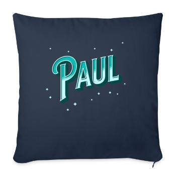 Paul name personalized - Sofa pillowcase 17,3'' x 17,3'' (45 x 45 cm) - navy - Front