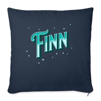 Finn names personalized - Sofa pillowcase 17,3'' x 17,3'' (45 x 45 cm) - navy - Front