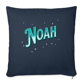 Noms de Noé personnalisés - Housse de coussin décorative 45 x 45 cm - bleu marine - Devant