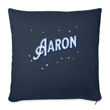 Aaron name personalized - Sofa pillowcase 17,3'' x 17,3'' (45 x 45 cm) - navy - Front