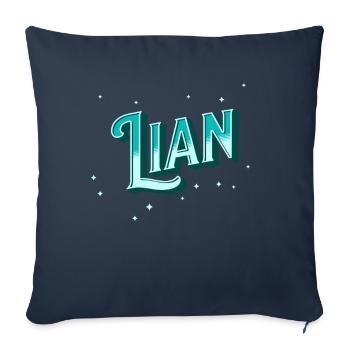 Noms Lian personnalisés - Housse de coussin décorative 45 x 45 cm - bleu marine - Devant
