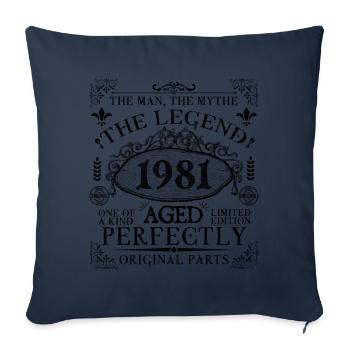 1981 | Die Legende seit 1981 Geburtstag - Sofakissenbezug 45 x 45 cm - Navy - Vorne