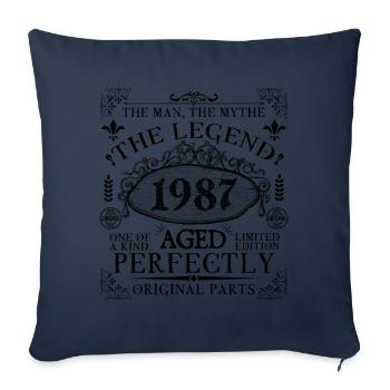 1987 | The Legend since 1987 birthday - Sofa pillowcase 17,3'' x 17,3'' (45 x 45 cm) - navy - Front