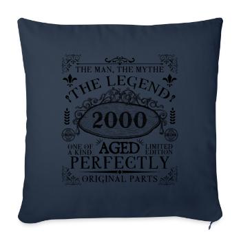 2000 | The Legend since 2000 birthday - Sofa pillowcase 17,3'' x 17,3'' (45 x 45 cm) - navy - Front