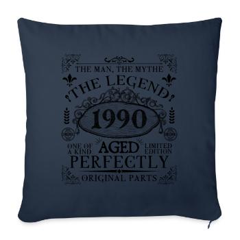 1990 | Die Legende seit 1990 Geburtstag - Sofakissenbezug 45 x 45 cm - Navy - Vorne