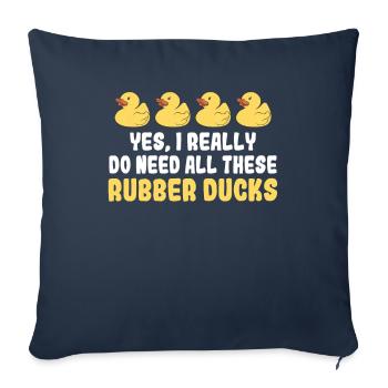 Oui, j’ai vraiment besoin de tous ces canards en caoutchouc - Housse de coussin décorative 45 x 45 cm - bleu marine - Devant