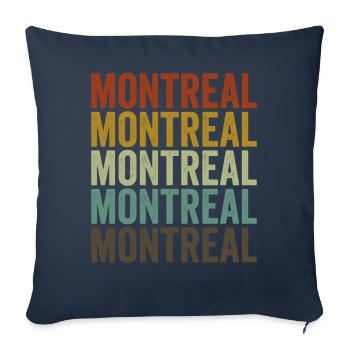 Montreal Canada Retro Vintage - Sofa pillowcase 17,3'' x 17,3'' (45 x 45 cm) - navy - Front