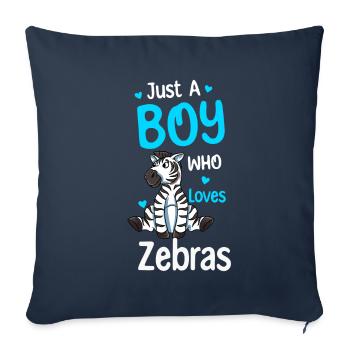 Nur Ein Junge, Der Zebras Liebt - Sofakissenbezug 45 x 45 cm - Navy - Vorne