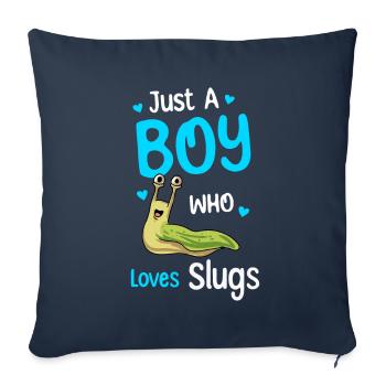 Nur Ein Junge, Der Schnecken Liebt - Sofakissenbezug 45 x 45 cm - Navy - Vorne