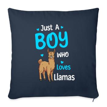 Nur Ein Junge, Der Lamas Liebt - Sofakissenbezug 45 x 45 cm - Navy - Vorne