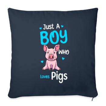 Nur Ein Junge, Der Schweine Liebt - Sofakissenbezug 45 x 45 cm - Navy - Vorne