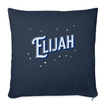 Noms d’Elijah personnalisés - Housse de coussin décorative 45 x 45 cm - bleu marine - Devant