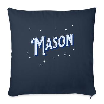 Mason names personalized - Sofa pillowcase 17,3'' x 17,3'' (45 x 45 cm) - navy - Front