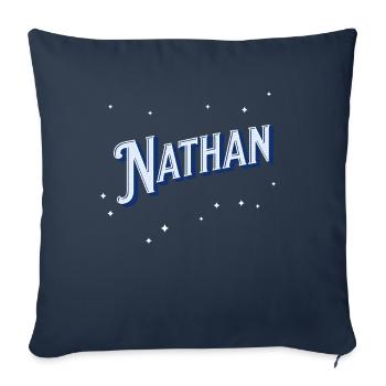 Nathan names personalized - Sofa pillowcase 17,3'' x 17,3'' (45 x 45 cm) - navy - Front