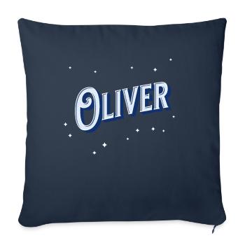 Oliver Namen personalisiert - Sofakissenbezug 45 x 45 cm - Navy - Vorne