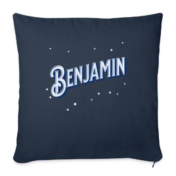 Benjamin name personalized - Sofa pillowcase 17,3'' x 17,3'' (45 x 45 cm) - navy - Front