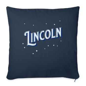 Noms Lincoln personnalisés - Housse de coussin décorative 45 x 45 cm - bleu marine - Devant