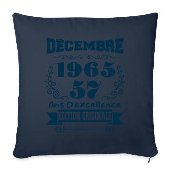 décembre 1965 Edition original | Vintage 1965 - Housse de coussin décorative 45 x 45 cm - bleu marine - Devant