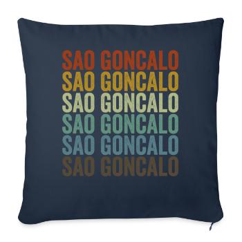 Sao Goncalo Brésil Rétro Vintage - Housse de coussin décorative 45 x 45 cm - bleu marine - Devant