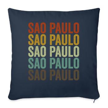 Sao Paulo Brasilien Retro Vintage - Sofakissenbezug 45 x 45 cm - Navy - Vorne