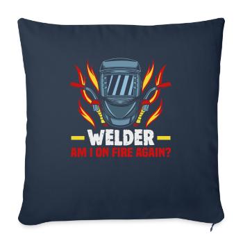 Welder slogan design for metal workers - Sofa pillowcase 17,3'' x 17,3'' (45 x 45 cm) - navy - Front