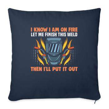 Welder slogan design for metal workers - Sofa pillowcase 17,3'' x 17,3'' (45 x 45 cm) - navy - Front