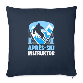 Skieur Apres Moniteur de ski Ski - Housse de coussin décorative 45 x 45 cm - bleu marine - Devant