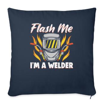Welder slogan design for metal workers - Sofa pillowcase 17,3'' x 17,3'' (45 x 45 cm) - navy - Front