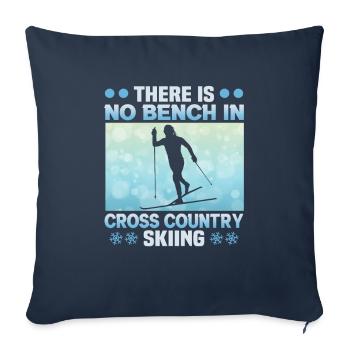 Skieurs de fond biathlon de fond - Housse de coussin décorative 45 x 45 cm - bleu marine - Devant