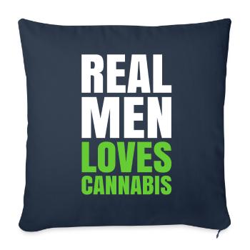 Les hommes aiment le cannabis - Housse de coussin décorative 45 x 45 cm - bleu marine - Devant