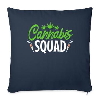 Escouade du cannabis - Housse de coussin décorative 45 x 45 cm - bleu marine - Devant