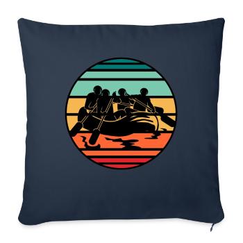 Rafting - Housse de coussin décorative 45 x 45 cm - bleu marine - Devant