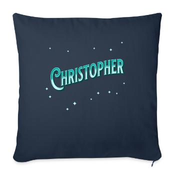 Christopher name personalized - Sofa pillowcase 17,3'' x 17,3'' (45 x 45 cm) - navy - Front