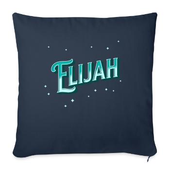 Noms d’Elijah personnalisés - Housse de coussin décorative 45 x 45 cm - bleu marine - Devant