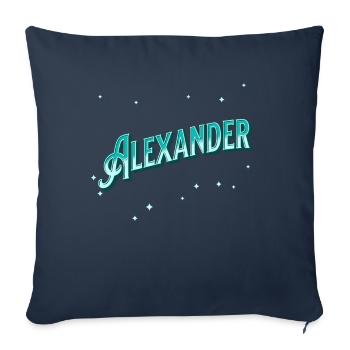 Noms Alexander personnalisés - Housse de coussin décorative 45 x 45 cm - bleu marine - Devant