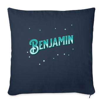Benjamin name personalized - Sofa pillowcase 17,3'' x 17,3'' (45 x 45 cm) - navy - Front