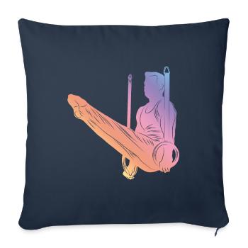 Silhouette gymnastique - Housse de coussin décorative 45 x 45 cm - bleu marine - Devant