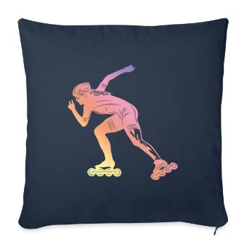 Inline Skates Silhoette - Sofa pillowcase 17,3'' x 17,3'' (45 x 45 cm) - navy - Front