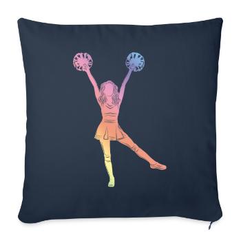 Silhouette de pom-pom girl - Housse de coussin décorative 45 x 45 cm - bleu marine - Devant