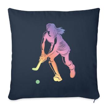 Field Hockey Sport Silhouette - Sofa pillowcase 17,3'' x 17,3'' (45 x 45 cm) - navy - Front