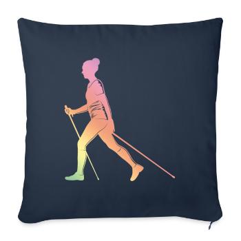 Northern Walking silhouette - Sofa pillowcase 17,3'' x 17,3'' (45 x 45 cm) - navy - Front