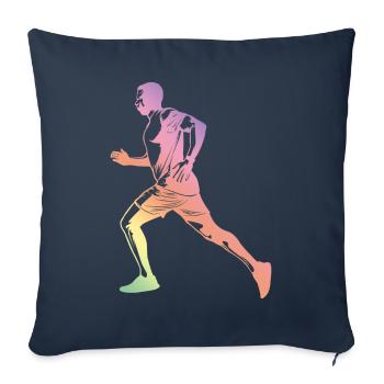 Silhouette de course - Housse de coussin décorative 45 x 45 cm - bleu marine - Devant