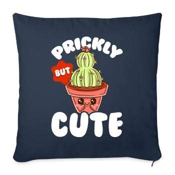 Stacheliger, Aber Süßer Kawaii Lustiger Kaktus - Sofakissenbezug 45 x 45 cm - Navy - Vorne